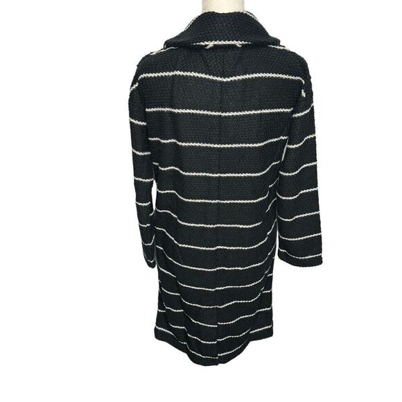 Marine Layer Open Front Cardigan Black White Stripe NWT XS - Picture 3 of 9